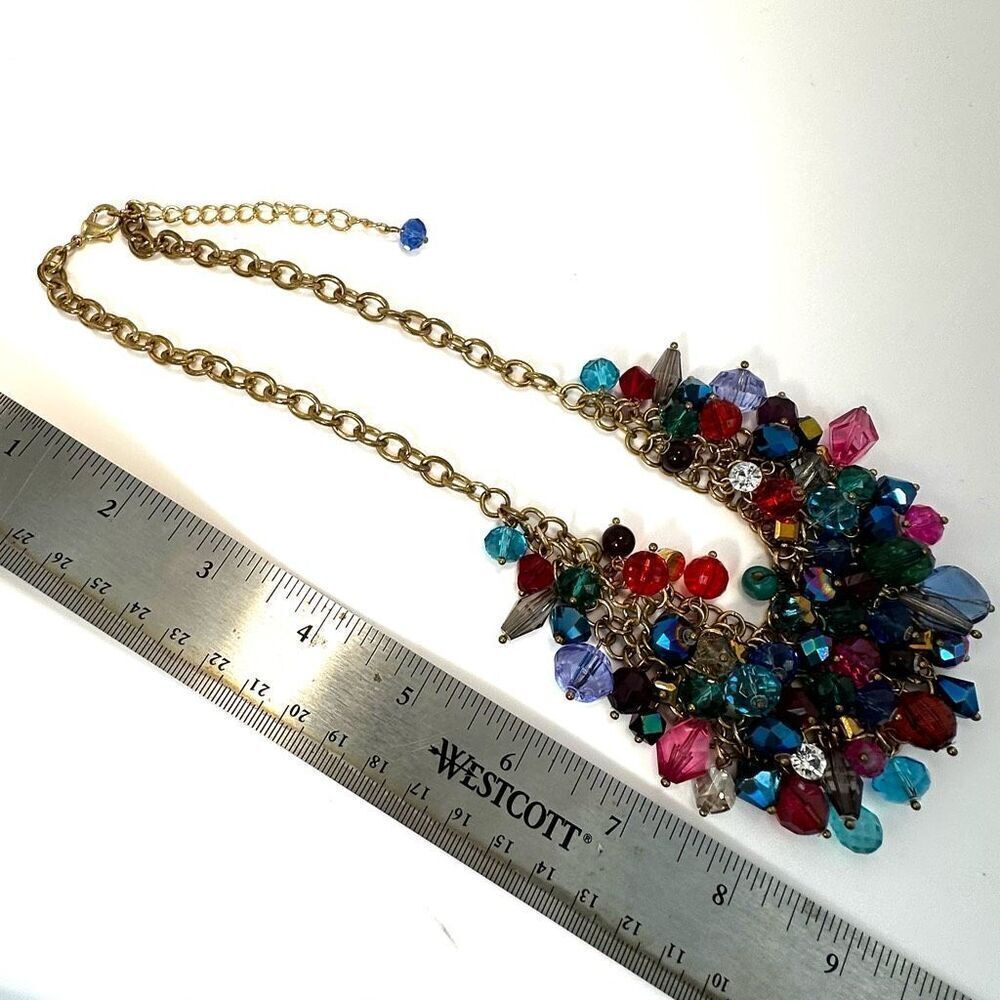 Colorful crystal statement necklace - Picture 6 of 10